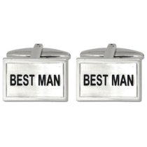 Best Man Cuff Links in Personalised Silver Box