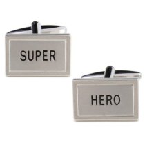 Super Hero Cuff Links in Personalised Silver Box