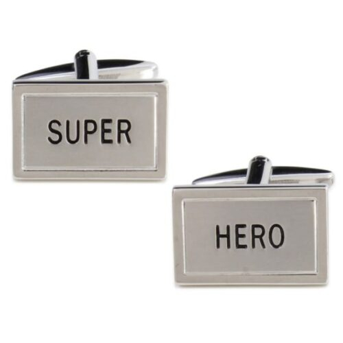 Super Hero Cuff Links in Personalised Silver Box