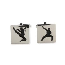 Martial Arts Cuff Links in Personalised Silver Box