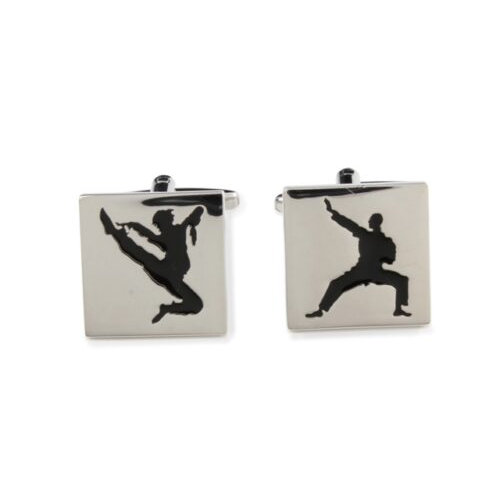 Martial Arts Cuff Links in Personalised Silver Box