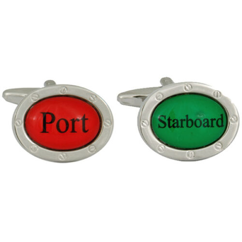 Port & Starboard Cuff Links in Personalised Silver Box