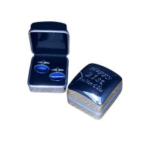 Sailing Dinghy Cuff Links in Personalised Silver Box