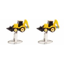 Backhoe Digger Cuff Links in Personalised Silver Box