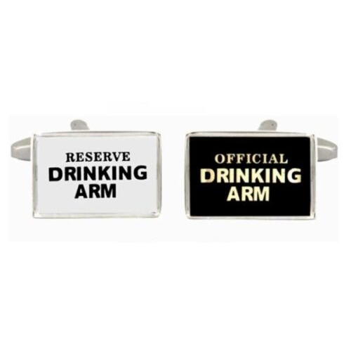 Drinkers Cuff Links in Personalised Silver Box