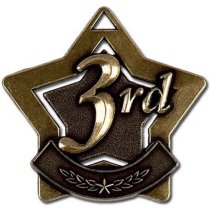 Mini 3rd Place Star Medal | 60mm | Supplied Unengraved
