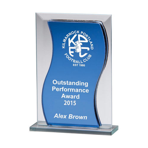 Azzuri Wave Mirror Glass Trophy | 145mm