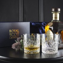 Royal Scot Scottish Thistle Crystal | Whisky Tumbler | Box of 2