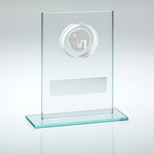 Jade/Silver Glass Netball Trophy | 114mm
