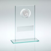 Jade/Silver Glass Netball Trophy | 140mm