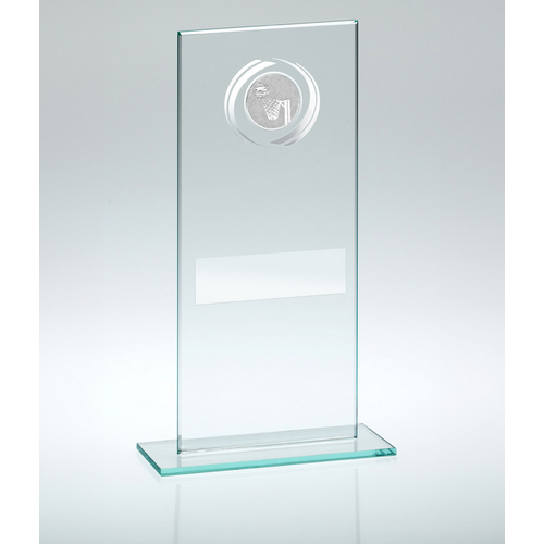 Jade/Silver Glass Netball Trophy | 184mm
