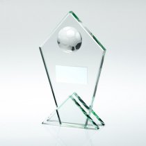 Jade Glass Football Trophy | 146mm