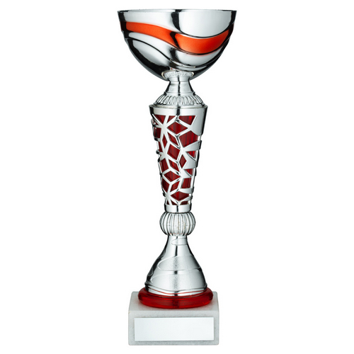 Silver/Red Trophy Cup | 330mm