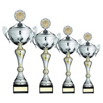 Silver/Gold Trophy Cup With Handles, Lid | 406mm