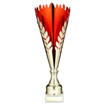 Gold/Red Metal Wreath Trophy Cup | 343mm