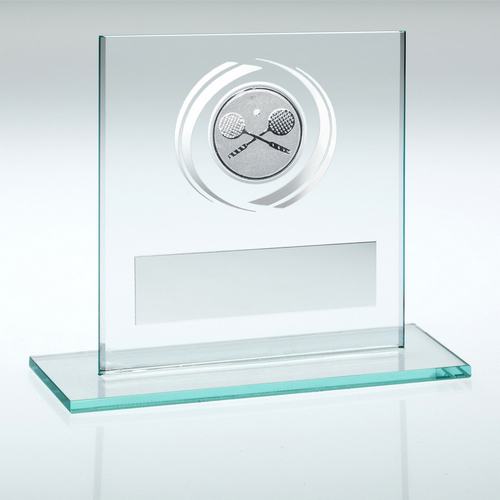 Jade/Silver Glass Squash Trophy | 83mm