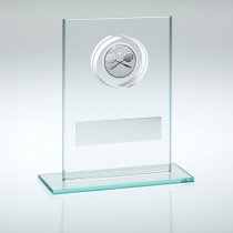 Jade/Silver Glass Squash Trophy | 114mm