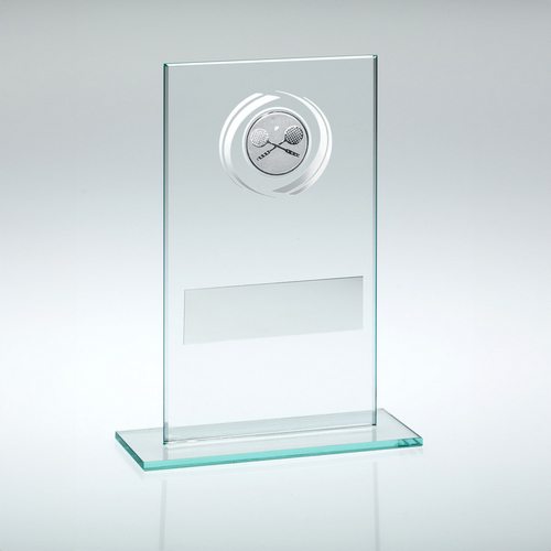 Jade/Silver Glass Squash Trophy | 140mm