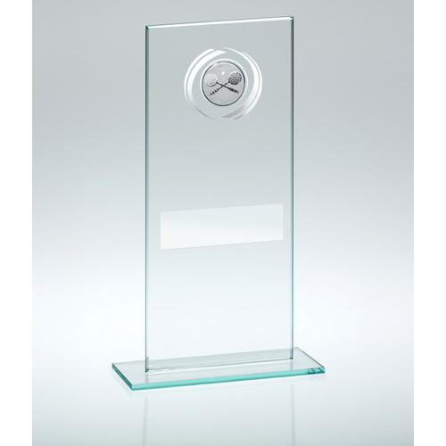 Jade/Silver Glass Squash Trophy | 184mm