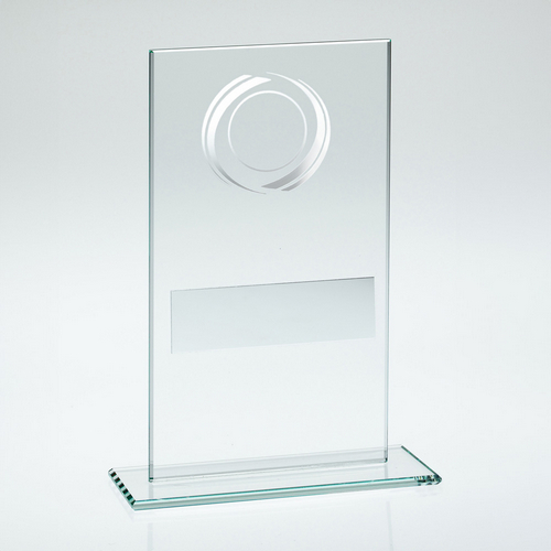 Jade Glass With Silver Wreath Trophy | 140mm