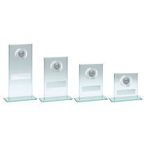 Jade Glass With Silver Wreath Trophy | 140mm