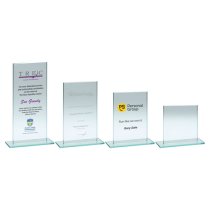 Jade Glass Narrow Trophy Plaque | 4mm Thick | 140mm