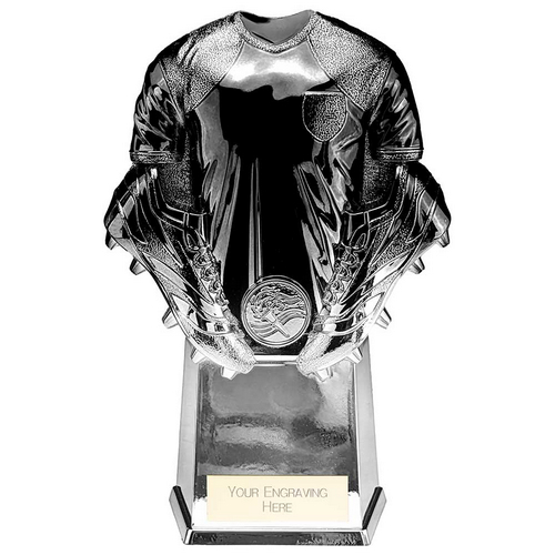 Invincible Heavyweight Football Trophy | Carbon & Platinum | 220mm | G25