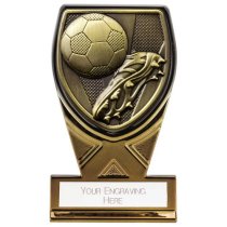 Fusion Cobra Football Boot & Ball Trophy | Black & Gold | 110mm | G9