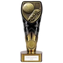 Fusion Cobra Football Boot & Ball Trophy | Black & Gold | 175mm | G7