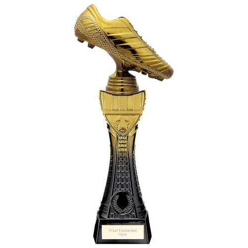 Fusion Viper Tower Football Boot Trophy | Black & Gold | 295mm | G24