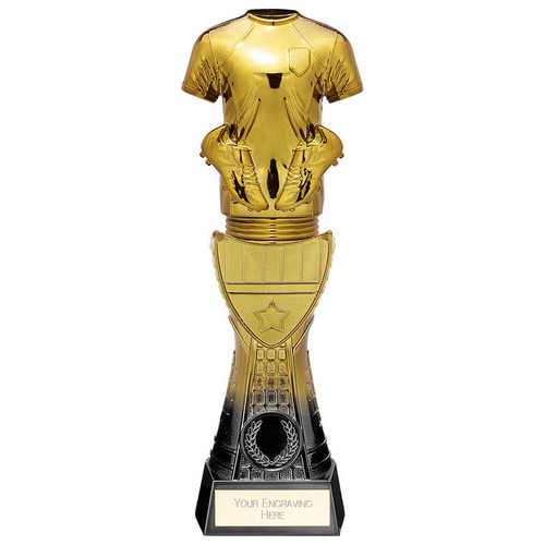 Fusion Viper Tower Football Shirt Trophy | Black & Gold | 255mm | G7