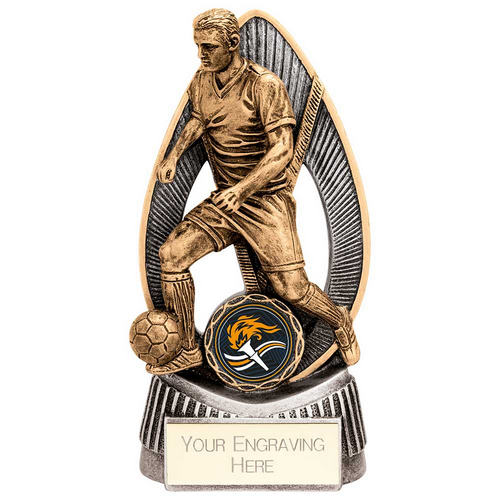Havoc Football Male Trophy | Antique Gold & Silver | 175mm | G25