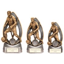 Havoc Football Male Trophy | Antique Gold & Silver | 175mm | G25