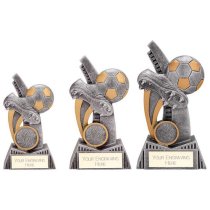 Nemesis Football Boot & Ball Trophy | Antique Gold & Silver | 140mm | G7