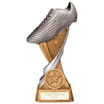 Screamer Football Boot Trophy | Antique Gold & Silver | 150mm |