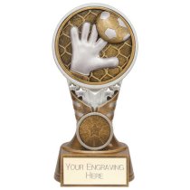 Ikon Tower Goalkeeper Trophy | Antique Silver & Gold | 150mm | G24