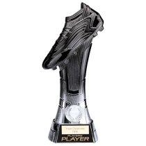 Rapid Strike Players Player Football Trophy | Carbon Black & Ice Platinum | 250mm | G24