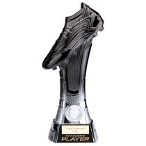Rapid Strike Managers Player Football Trophy | Carbon Black & Ice Platinum | 250mm | G24