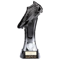 Rapid Strike Player of the Match Football Trophy | Carbon Black & Ice Platinum | 250mm | G24
