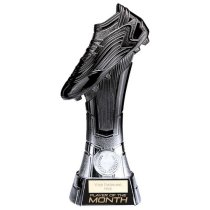 Rapid Strike Player of the Month Football Trophy | Carbon Black & Ice Platinum | 250mm | G24