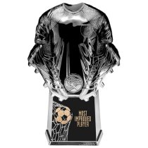 Invincible Shirt Most Improved Football Trophy | Black | 220mm | G25
