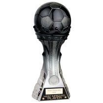 King Heavyweight Most Improved Football Trophy | Black to Platinum | 250mm | G24