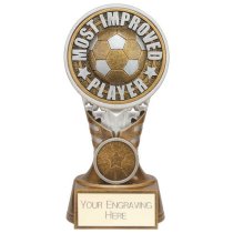Ikon Tower Most Improved Player Football Trophy | Antique Silver & Gold | 150mm | G24