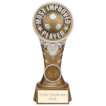 Ikon Tower Most Improved Player Football Trophy | Antique Silver & Gold | 175mm | G24