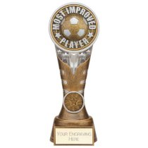 Ikon Tower Most Improved Player Football Trophy | Antique Silver & Gold | 200mm | G24