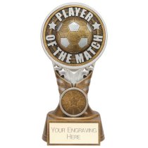 Ikon Tower Player of the Match Football Trophy | Antique Silver & Gold | 150mm | G24