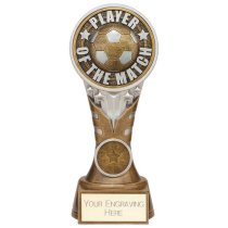 Ikon Tower Player of the Match Football Trophy | Antique Silver & Gold | 175mm | G24