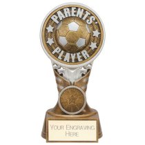 Ikon Tower Parents Player Football Trophy | Antique Silver & Gold | 150mm | G24