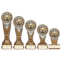 Ikon Tower Parents Player Football Trophy | Antique Silver & Gold | 150mm | G24