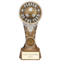 Ikon Tower Player of the Year Football Trophy | Antique Silver & Gold | 175mm | G24